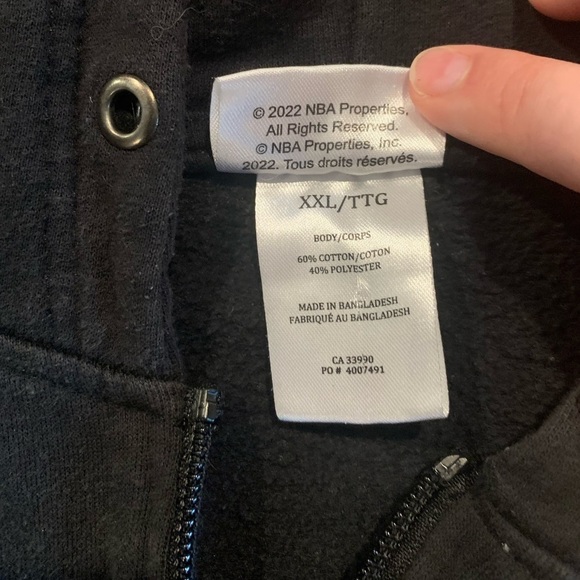 NBA LA Lakers Cropped Fleece Zip Up Hoodie, Size  XXL - Picture 3 of 9